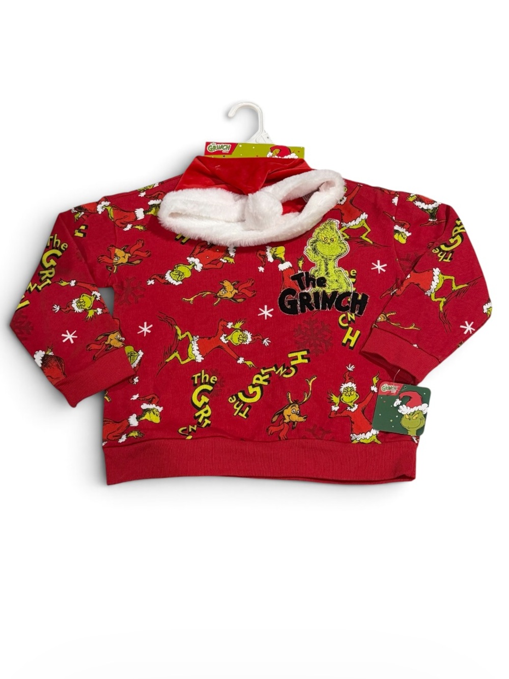 Dr. Seuss’ The Grinch Kids Sweater with Santa Hat